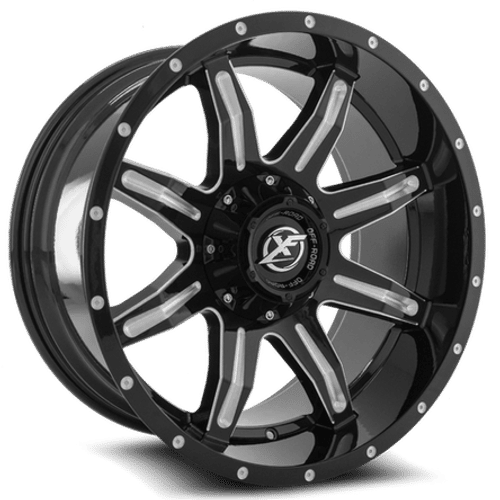 XF OFFROAD XF-215 20x9.0 Gloss Black Milled 12 5x127/5x139.7 78.1 XF-215209051271397+12GBML