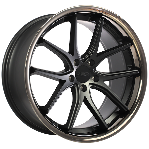 720 Luxury VANQUISH 20x10.5 Satin Black - Black Stainless Lip 22 5x115 71.5 LX22010