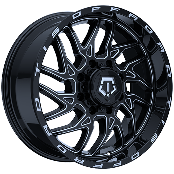 TIS Wheels 544 22x10.0 Gloss Black - Milled Edge -19 8x170 125.2 544BM2208719S