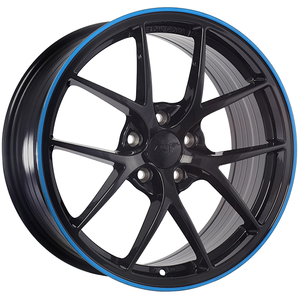 DAI Wheels SKY 17x7.5 Gloss Black - Blue Line 40 5x114.3 67.1 DW1321702B