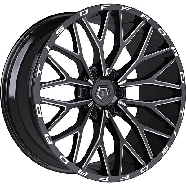 TIS Wheels 566 20x12.0 Gloss Black - Milled Edge -44 6x139.7 106.1 566BM2128344