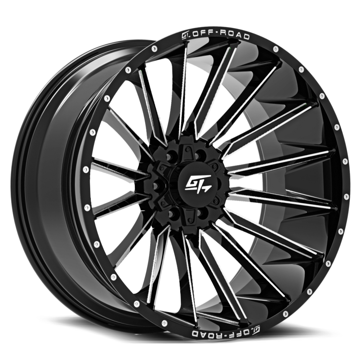 GT OFFROAD STARK 20x9.0 Gloss Black Milled 12 8x165.1/8x170 125.2 GT12220981123