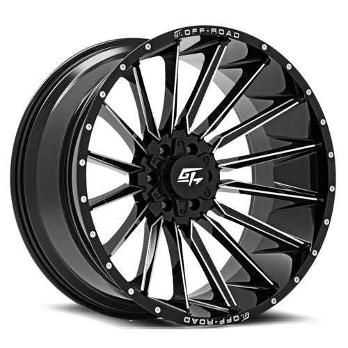 GT OFFROAD STARK 24x12.0 Gloss Black Milled -44 5x127/5x139.7 78.1 GT122241251121