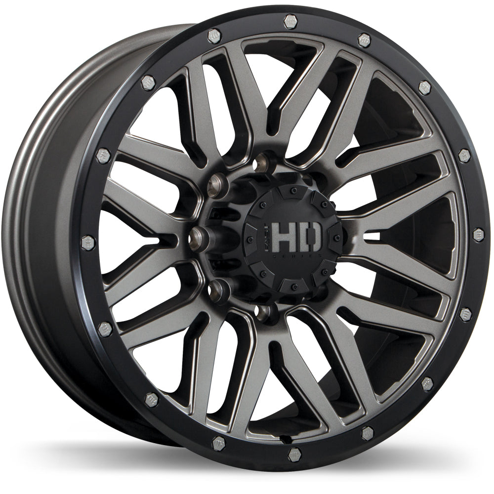 Fast HD Menace 20x9.0 Satin Gunmetal with Black Trim 15 8x180 125.0 F240-2090-98MB+15C250