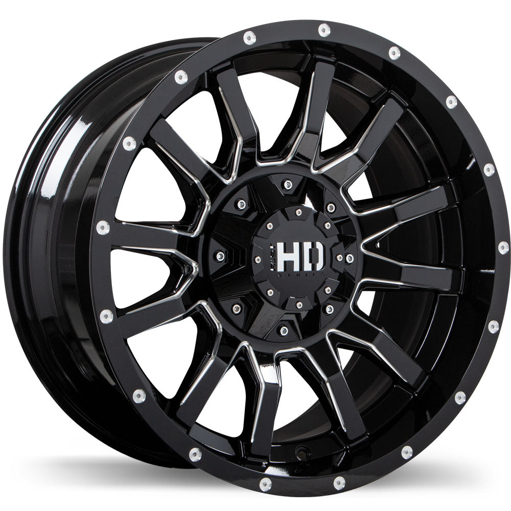 Fast HD TRAXX 20x10.0 Gloss Black with Milled Trim -15 8x165.1 125.0 F247-2000-82BH-15C250