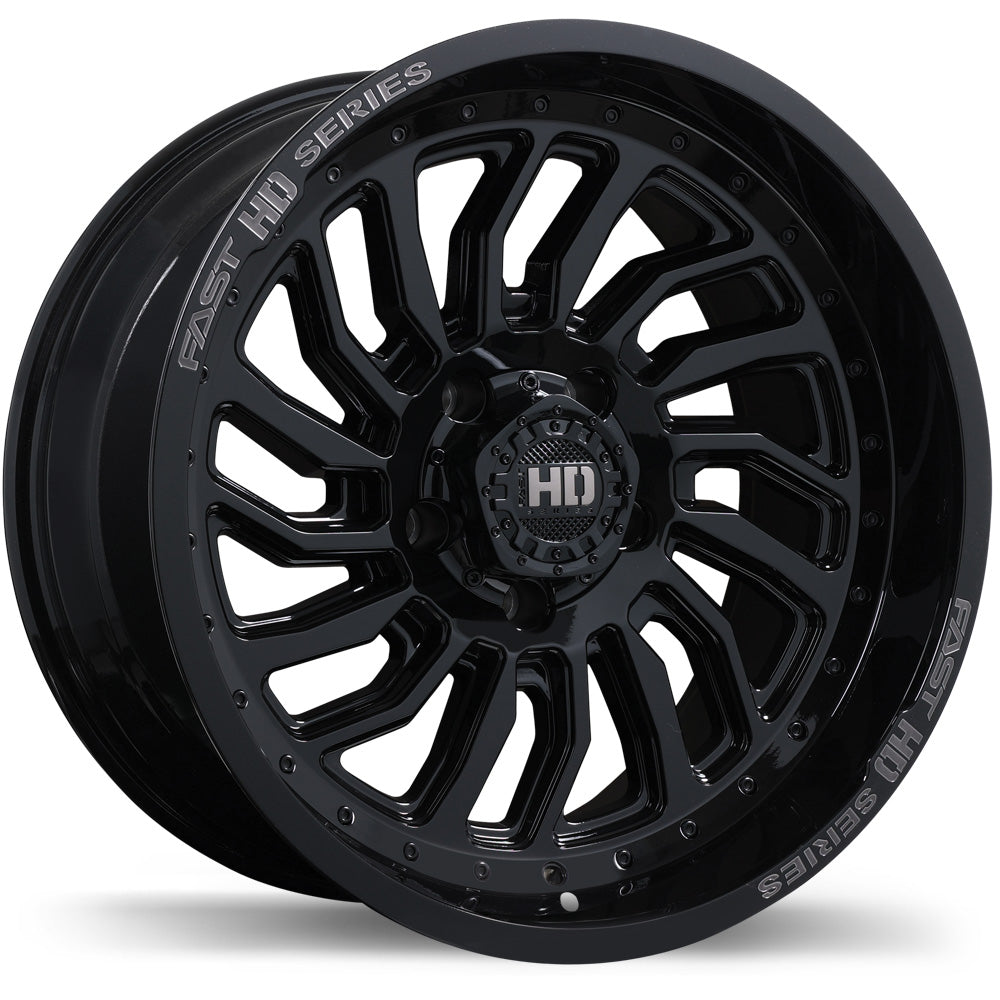 Fast HD D-STRUCT 20x10.0 Gloss Black with Grey Milling -15 5x139.7 77.8 F267-2000-85BH-15C778