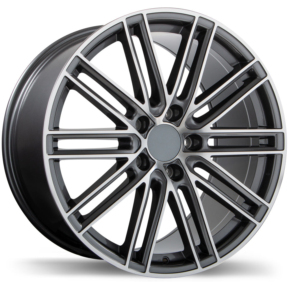 Replika R206 20x8.5 Gloss Gunmetal with Machined Face 50 5x130 71.6 R206-2085-53MG+50R716