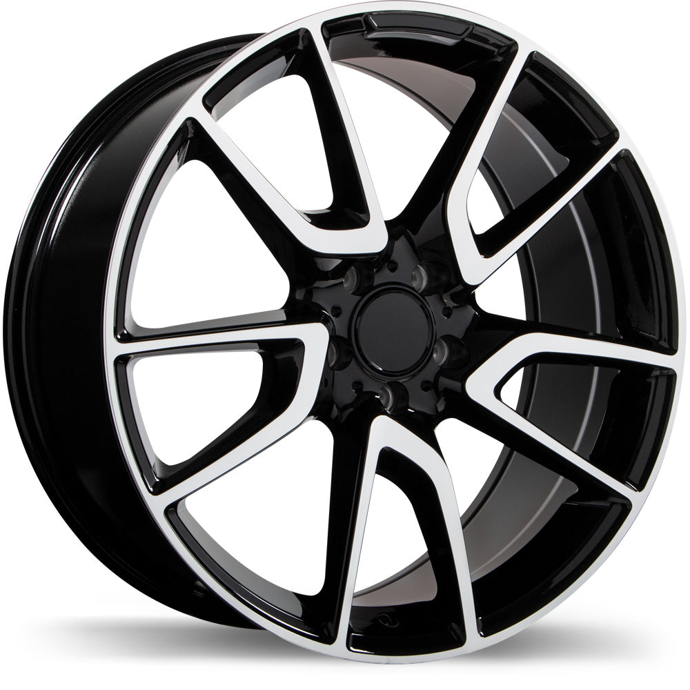 Replika R207 19x8.5 Gloss Black with Machined Face 40 5x112 66.5 R207-1985-44BG+40R665
