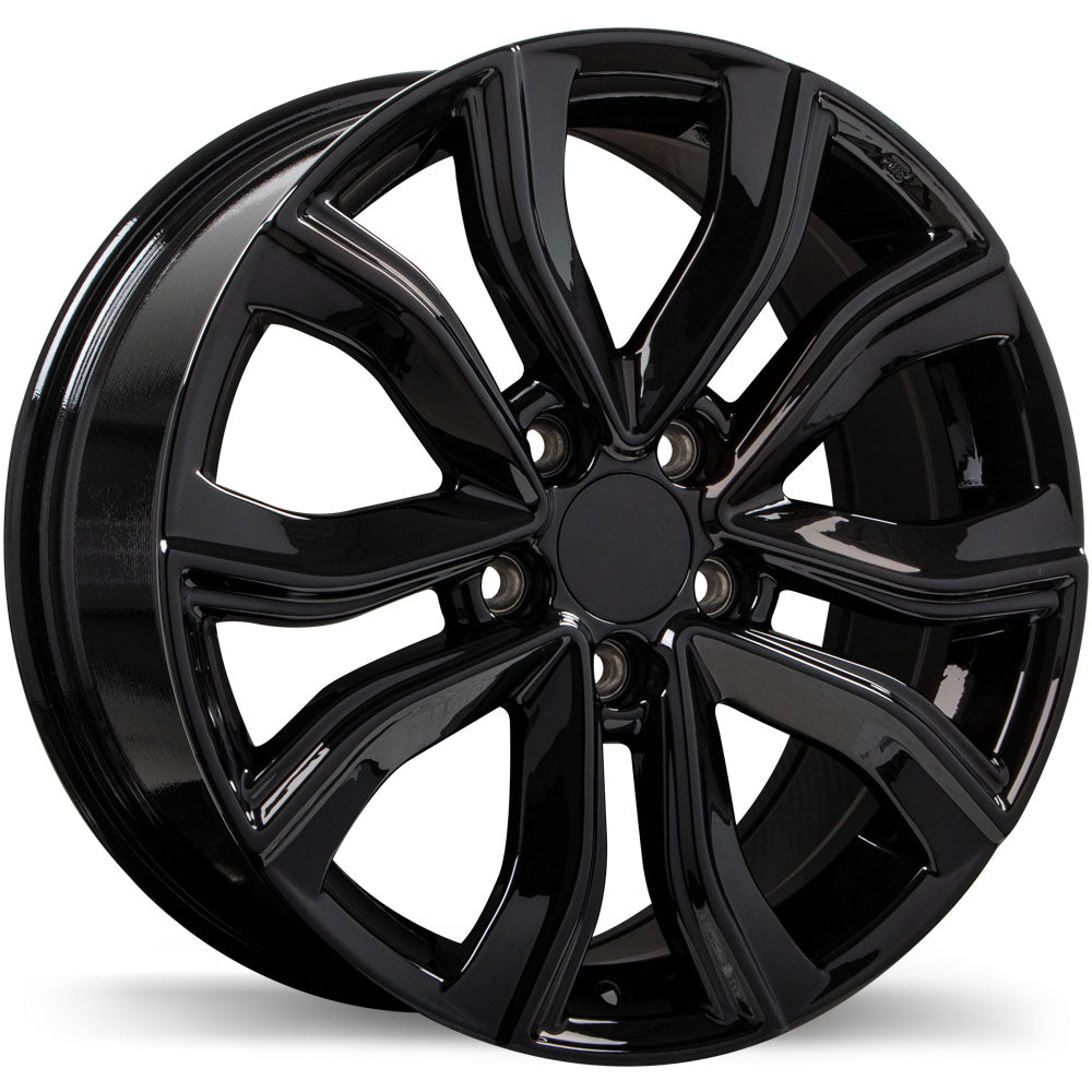 Replika R256 17x7.5 Gloss Black 45 5x114.3 64.1 R256-1775-65BN+45R641