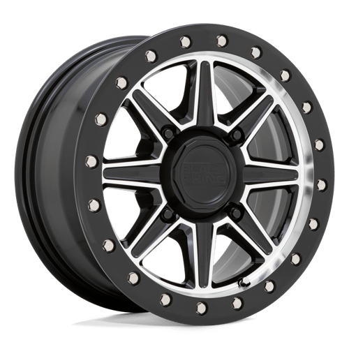 Black Rhino Powersports WEBB UTV Gloss Black W/ Machined Face | 14x7 | 4x110 | +51 | 80.2mm
