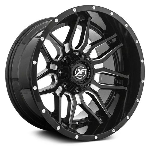 XF OFFROAD XF-222 22x12.0 Gloss Black Milled -44 5x127/5x139.7 78.1 XF-222221251271397-44GBML