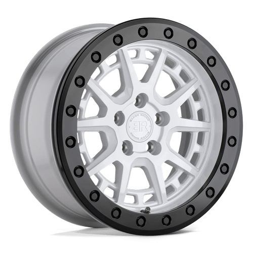 Black Rhino GRAVEL BEADLOCK Gloss White W/ Black Ring & Bolts | 15x7 | 5x100 | +15 | 72.56mm