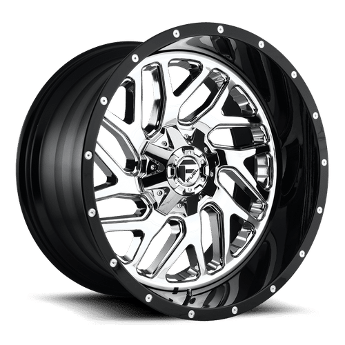Fuel CHROME PLATED GLOSS BLACK LIP 22x10 8x180