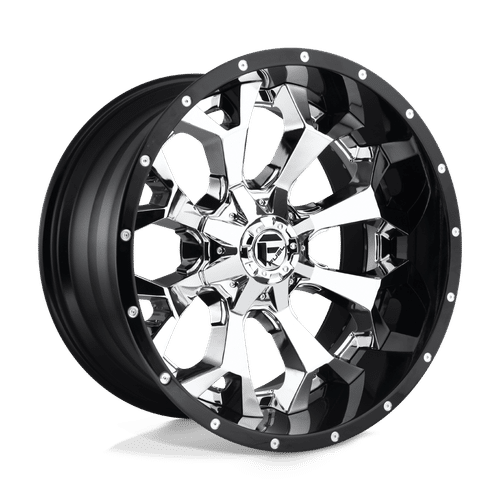 Fuel CHROME PLATED GLOSS BLACK LIP 22x10 6x135