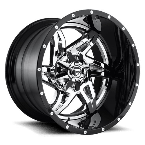 Fuel CHROME PLATED GLOSS BLACK LIP 22x14 8x170
