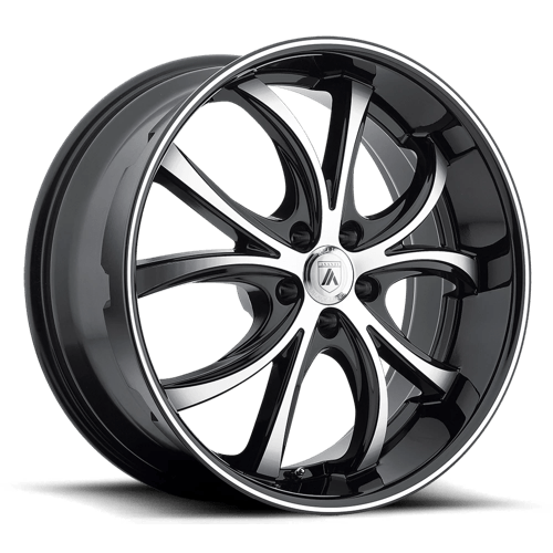 Asanti Black ABL-8 ELEKTRA Machined Face W/ Black Lip | 22x9 | 5x115 | +15 | 74.1mm