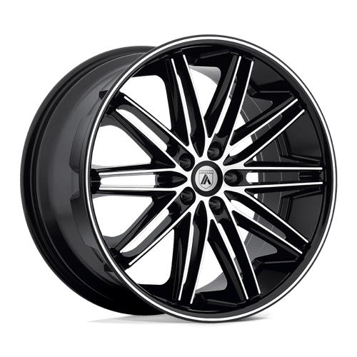 Asanti Black ABL-10 POLLUX Machined Face W/ Black Lip | 20x8.5 | 5x112 | +38 | 74.1mm