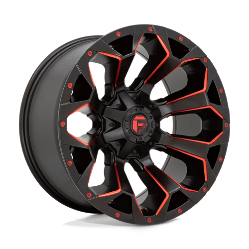 Fuel 1Pc D787 ASSAULT Matte Black Red Milled | 20x9 | 8x180 | +20 | 124.2mm