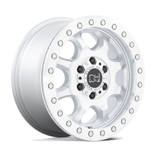 Black Rhino VENTURE BEADLOCK Gloss Silver W/ Machined Face | 17x8 | 6x130 | +38 | 84.1mm