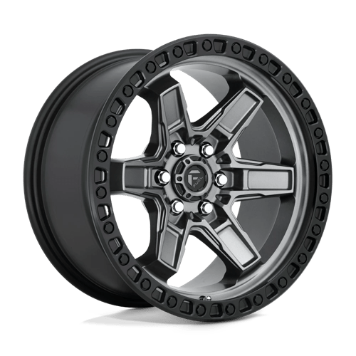 Fuel 1Pc D698 KICKER Matte Gun Metal Black Bead Ring | 17x9 | 6x4.5 | +12 | 66.06mm