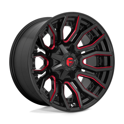 Fuel 1Pc D712 RAGE Gloss Black Red Tinted Clear | 20x10 | 8x180 | -18 | 124.2mm