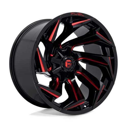Fuel 1Pc D755 REACTION Gloss Black Milled W/ Red Tint | 22x12 | 8x180 | -44 | 124.2mm