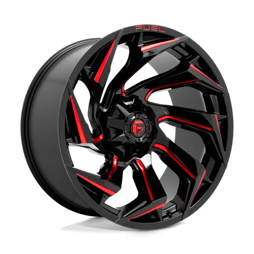 Fuel 1Pc D755 REACTION Gloss Black Milled W/ Red Tint | 24x12 | 8x180 | -44 | 124.2mm