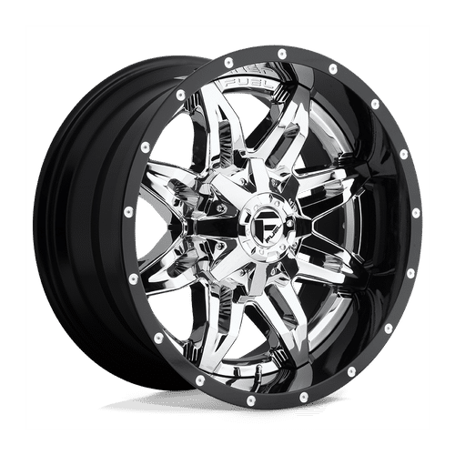Fuel CHROME PLATED GLOSS BLACK LIP 20x10 6x135