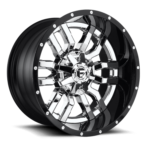 Fuel CHROME PLATED GLOSS BLACK LIP 22x10 8x170