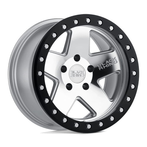 Black Rhino CRAWLER Silver W/ Mirror Face & Black Lip Ring | 17x8.5 | 6x135 | +0 | 87.1mm