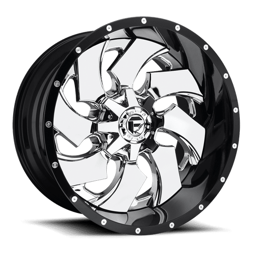 Fuel CHROME PLATED GLOSS BLACK LIP 20x10 6x135
