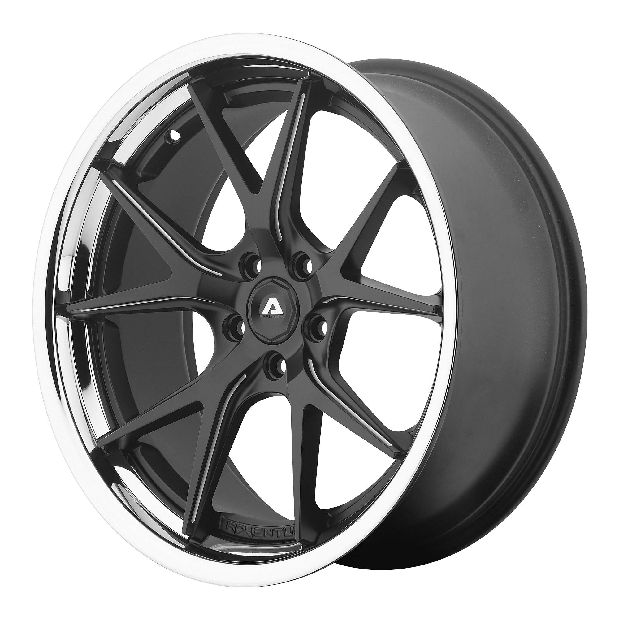 Adventus AVS-3 Matte Black Milled W/ Ss Lip | 22x10.5 | 5x115 | +25 | 74.1mm