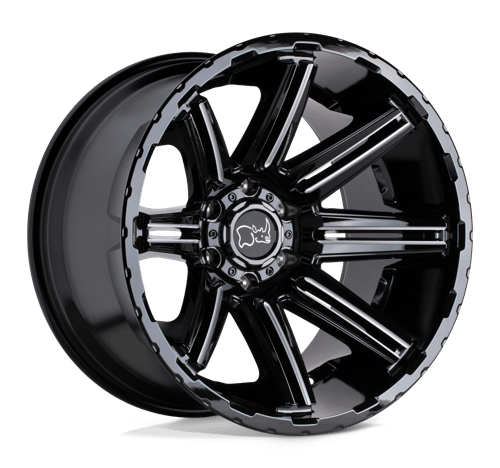 Black Rhino RAMPAGE Gloss Black W/ Mirror Cut Face & Translucent Clear | 20x12 | 8x6.5 | -44 | 125.1mm