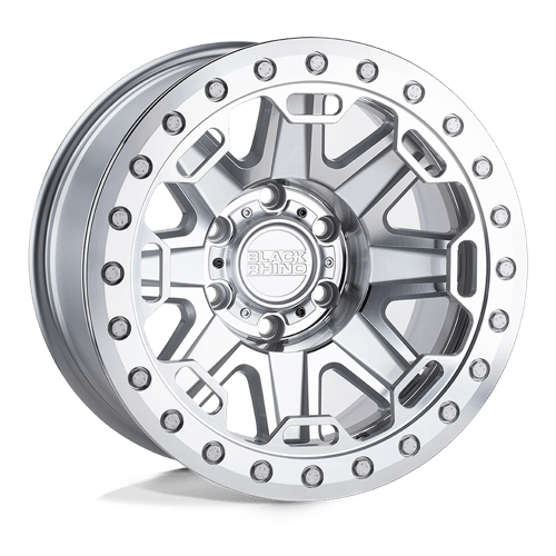 Black Rhino RIFT BEADLOCK Silver W/ Mirror Face & Machined Ring | 17x8.5 | 6x135 | +0 | 87.1mm