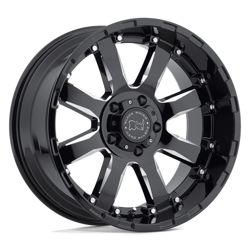 Black Rhino SIERRA Gloss Black W/ Milled Spokes | 22x10 | 5x150 | +0 | 110.1mm
