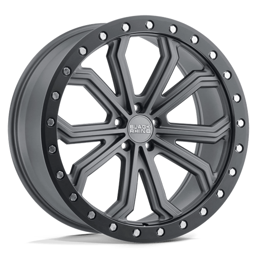Black Rhino TRABUCO Matte Gunmetal W/ Black Ring & Silver Bolts | 22x10 | 5x120 | +30 | 76.1mm