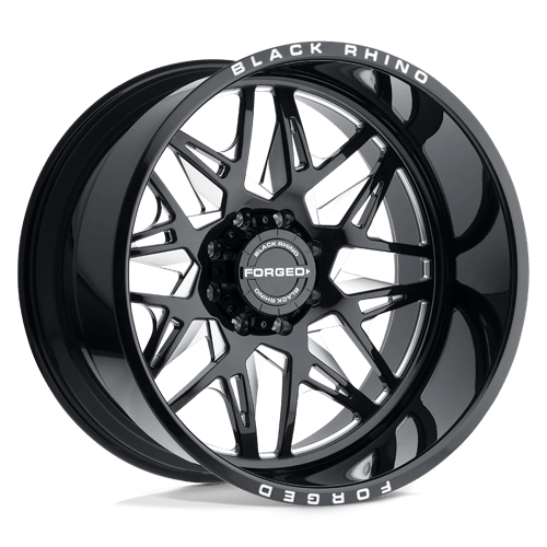 Black Rhino TWISTER Gloss Black W/ Milled Spokes Directional | 22x14 | 5x5.0 | -76 | 71.5mm
