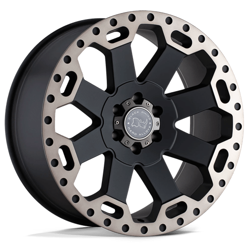 Black Rhino WARLORD Matte Black W/ Machined Dark Tint | 17x9 | 6x5.5 | -12 | 112.1mm