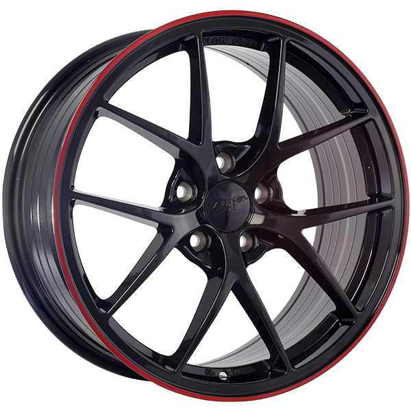 DAI Wheels SKY 17x7.5 Gloss Black - Red Line 40 5x114.3 67.1 DW1321701