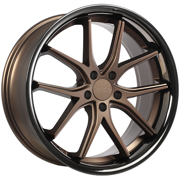 720 Luxury VANQUISH 20x10.5 Satin Bronze Face - Black Stainless Lip 45 5x114.3 73.1 LX22008