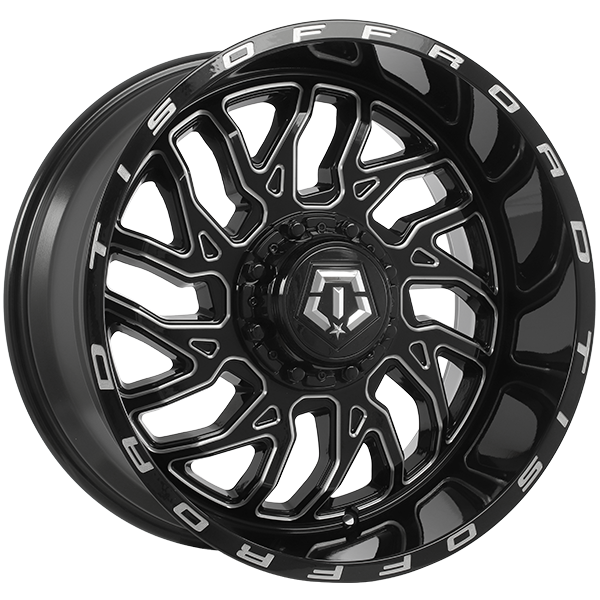 TIS Wheels 544 20x10.0 Gloss Black - Milled Edge -25 5x114.3/5x127 78.1 544BM2100525