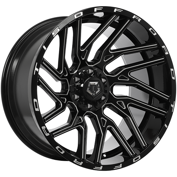 TIS Wheels 554 22x12.0 Gloss Black - Milled Edge -44 6x135/6x139.7 108.1 554BM2226844S