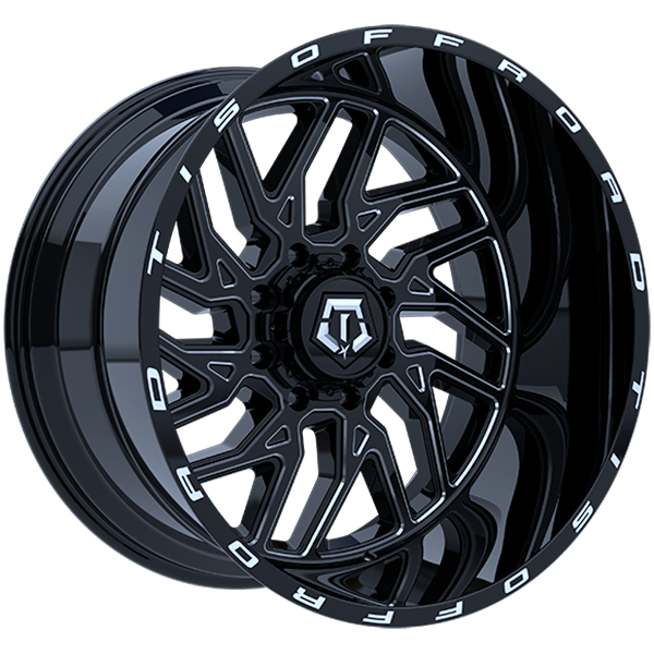 TIS Wheels 544 22x12.0 Gloss Black - Milled Edge -44 5x127/5x139.7 78.1 544BM2220944S