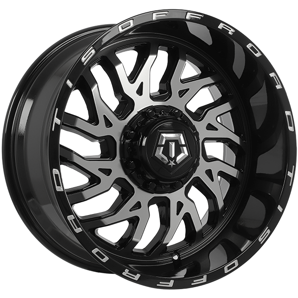 TIS Wheels 544 22x12.0 Gloss Black - Machined Face -44 8x165.1 125.2 544MB2228144S