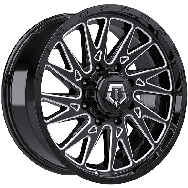 TIS Wheels 547 22x10.0 Gloss Black - Milled Edge -19 8x180 124.3 547BM2208919