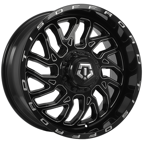 TIS Wheels 544 22x10.0 Gloss Black - Milled Edge -19 6x135/6x139.7 108.1 544BM2206819S