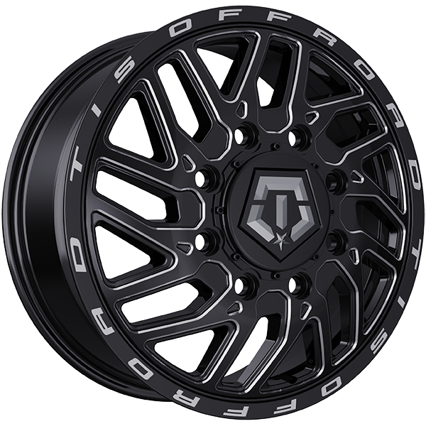TIS Wheels 544 22x8.2 Gloss Black - Milled Edge 127 8x210 154.3 544BM228292FS