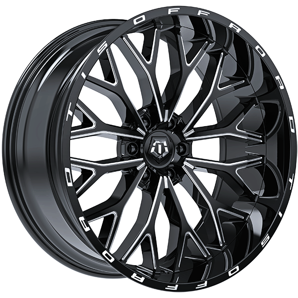 TIS Wheels 565 20x9.0 Gloss Black - Milled Edge 18 6x139.7 106.1 565BM2098318