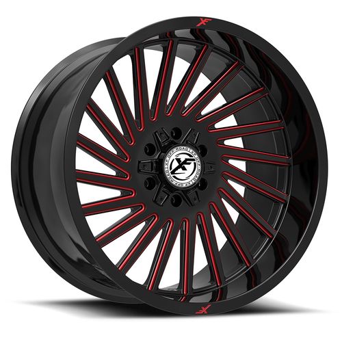 XF OFFROAD XF-239GBMRED 22x12.0 Gloss Black Milled Red -44 5x127/5x139.7 78.1 XF-239221251271397-44GBMLR