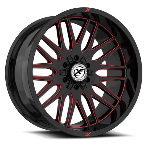 XF OFFROAD XF-240GBML-R 20x10.0 Gloss Black Milled Red -12 5x127/5x139.7 78.1 XF-240201051271397-12GBMLR